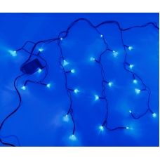 / Світлодіодна гірлянда-завіса чорний дріт 120 LED Euro Led 3 м 8 режимів синій