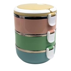 Ланч-бокс трисекційний металевий Empire EM3516 різнобарвний