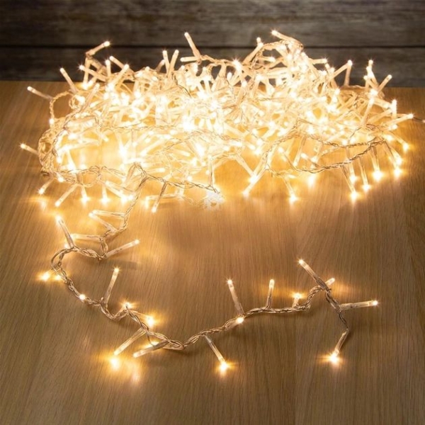 / Світлодіодна гірлянда-нитка прозорий дріт 100 LED Magic Lights 7 м 8 режимів теплий білий