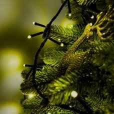 Світлодіодна гірлянда-нитка чорний дріт 500 LED Euro Led кулька маленька 25 м 8 режимів теплий білий