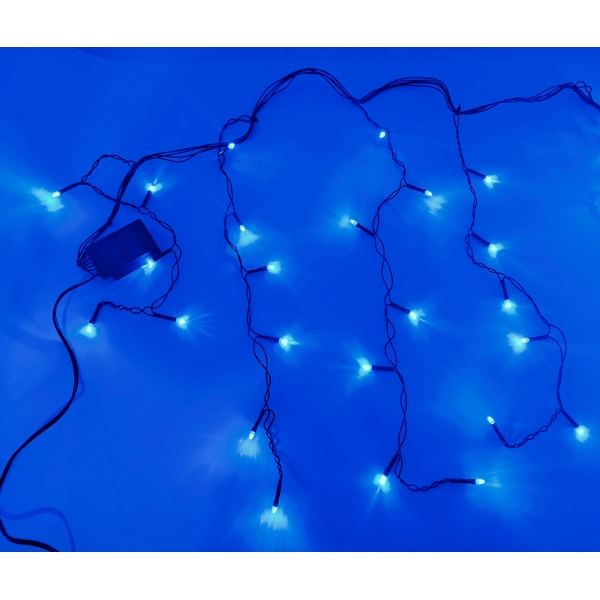 / Світлодіодна гірлянда-завіса чорний дріт 120 LED Euro Led 3 м 8 режимів синій