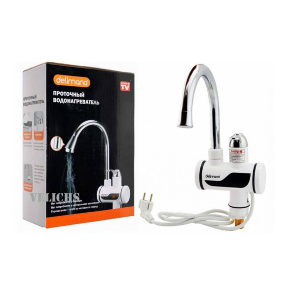 Проточный водонагреватель бойлер кран Delimano RX-002 нижнее подключение для кухни Делимано new
