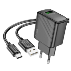 Зарядний пристрій з кабелем USB/Type-C 1 м HOCO CS21A Rich 18 W 9 V 2 А чорний