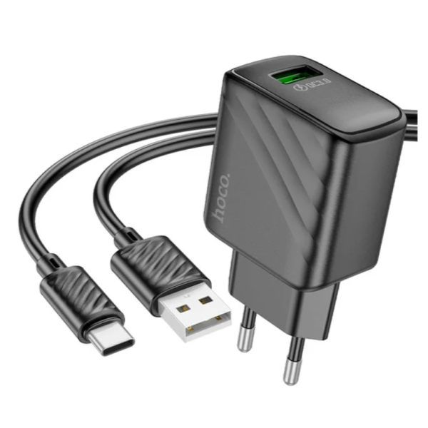 Зарядний пристрій з кабелем USB/Type-C 1 м HOCO CS21A Rich 18 W 9 V 2 А чорний