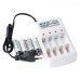 Зарядний пристрій 4хААА/АА Jiabao Digital Charger JB-212 2500mA з акумуляторами АА білий