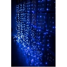 / Світлодіодна гірлянда-завіса прозорий дріт 3 м х 2.5 м Euro Led 425 LED 8 режимів синій