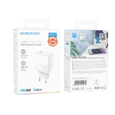 Мережевий зарядний пристрій BOROFONE BA77A Insightful single port PD30W charger White new