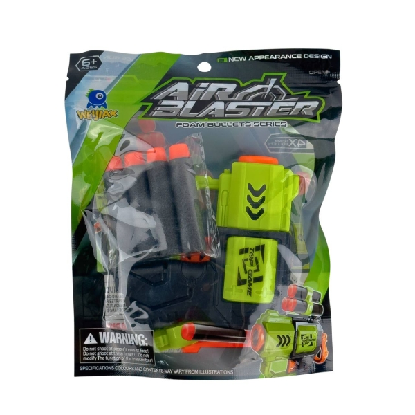 Дитячий пістолет 118A-1 м'які кулі 19 см чорний з зеленим