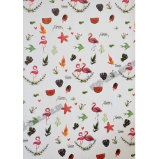 / Папір пакувальний 80 грам, 52 * 75см, 50 шт в ОРР. Фламінго