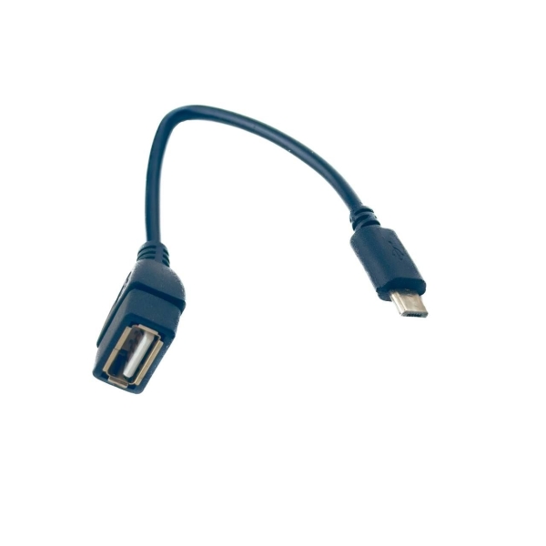 Перехідник USB/microUSB OTG 14 см чорний