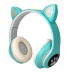 Навушники дитячі бездротові накладні CAT STN-28 LED MP3 Bluetooth з вушками зелений