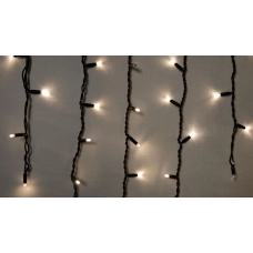 / Світлодіодна гірлянда-бахрома дощик чорний дріт 3 м  Euro Led 120 LED теплий білий