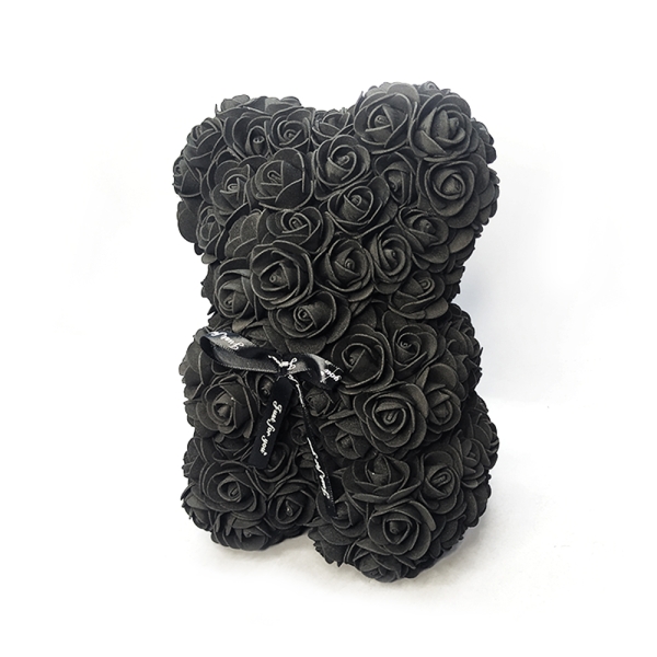 / Мишка из искусственных 3D роз Teddy Flower 25 см черный