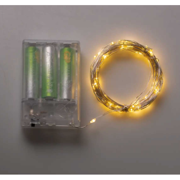 Гірлянда Роса нитка 100 LED довжина 10 м на батарейках, жовтий new