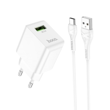 Зарядний пристрій з кабелем USB/Type-C 1 м HOCO C98A Proton 18 W 9 V 2 A білий