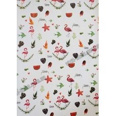 / Папір пакувальний 80 грам, 52 * 75см, 50 шт в ОРР. Фламінго