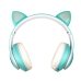 Навушники дитячі бездротові накладні CAT STN-28 LED MP3 Bluetooth з вушками зелений