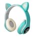 Навушники дитячі бездротові накладні CAT STN-28 LED MP3 Bluetooth з вушками зелений
