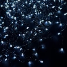 Світлодіодна гірлянда-бахрома чорний дріт 320 LED Euro Led конус 7 м 8 режимів білий