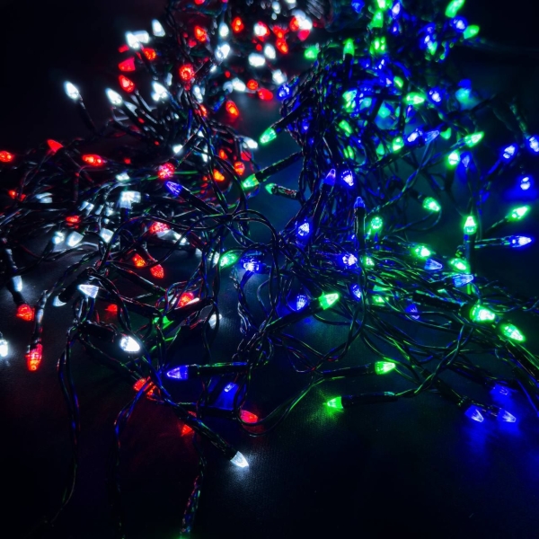 Світлодіодна гірлянда-бахрома чорний дріт 320 LED Euro Led конус 7 м 8 режимів мульти