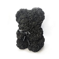/ Мишка из искусственных 3D роз Teddy Flower 25 см черный