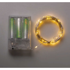 Гірлянда Роса нитка 100 LED довжина 10 м на батарейках, жовтий new