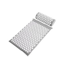 Масажний ортопедичний килимок Медика Acupressure Mat 65 х 41 см з подушкою сірий