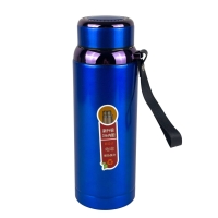 Термос нержавіюча сталь 0.8 л B25-6 з ситечком та ремінцем синій