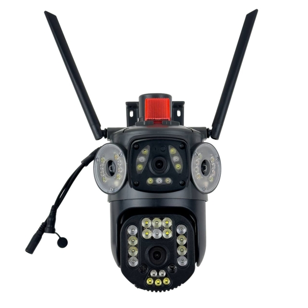 Камера відеоспостереження IP PTZ V380PRO Wi-Fi вулична поворотна з мікрофоном чорний