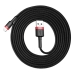 Кабель USB/Apple Lightning 2 м Baseus Cafule Cable 1.5 А чорний з червоним