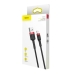 Кабель USB/Apple Lightning 2 м Baseus Cafule Cable 1.5 А чорний з червоним