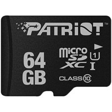 Карта пам'яті 64 GВ Patriot LX Series МicroSDXC UHS-I Сlass 10 чорний