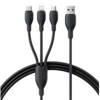 USB кабель Baseus Ultra-Fast 3in1 Fast Charging Cable USB to M+L+C 3.5A 0.8m Black P10376303121-01 new