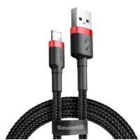Кабель USB/Apple Lightning 2 м Baseus Cafule Cable 1.5 А чорний з червоним