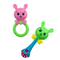 Брязкальця з ручкою 18 см Тваринки 2019-7-17A набір 2 шт різнобарвний