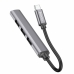 USB-хаб зовнішній 4 порти HOCO HB26 Type-C 0.13 м сріблястий