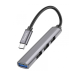 USB-хаб зовнішній 4 порти HOCO HB26 Type-C 0.13 м сріблястий
