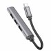USB-хаб зовнішній 4 порти HOCO HB26 Type-C 0.13 м сріблястий