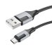 Кабель USB/micro-USB 1 м BOROFONE BX101 Creator 2.4 A чорний з сірим
