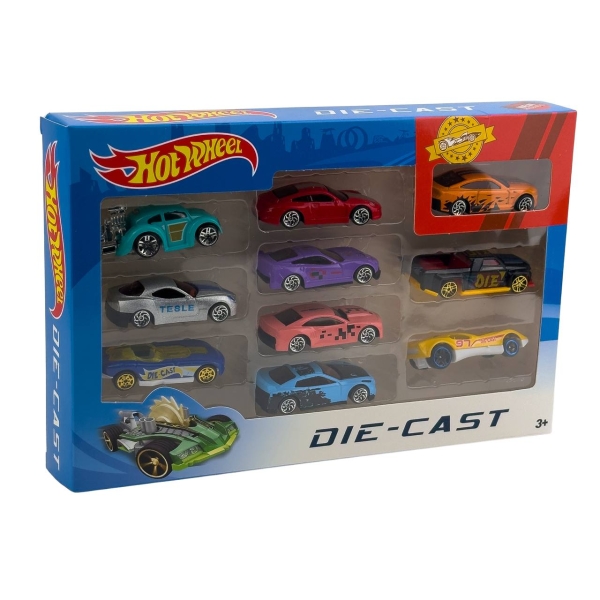 Іграшковий набір машинок 10в1 Hot Wheel 788-10 метал 7 см різнобарвний