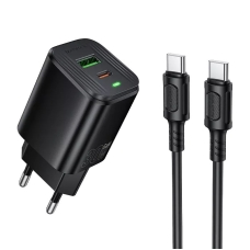Мережевий зарядний пристрій BOROFONE BAS85A Star PD30W+QC3.0 charger set (C to C) (EU) Black new