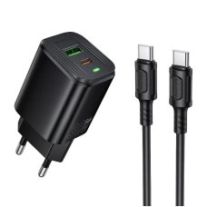 Мережевий зарядний пристрій BOROFONE BAS85A Star PD30W+QC3.0 charger set (C to C) (EU) Black new
