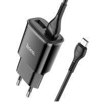Зарядний пристрій з кабелем 2xUSB/microUSB 1 м HOCO C88A Star 12 W 5 V 2.4 А чорний