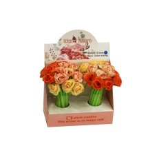 / Ручка гелева Троянда різнокольорова, стрижень синій 0,5мм 32шт./уп.