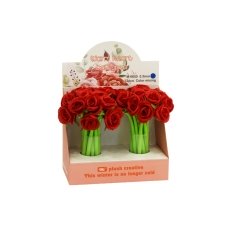 / Ручка гелева Троянда червона, стрижень синій 0,5мм 32шт./уп.