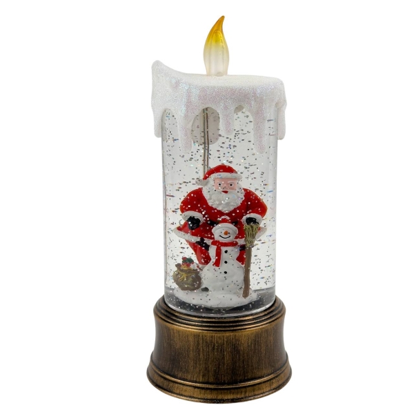 Нічник музичний новорічний LED Свічка HC-G030 USB від батарейок 10 х 10 х 25 см різнобарвний