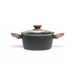 Каструля мармурове покриття Hölmer CR-1325-FAMWL Natural з кришкою 2.5 л чорний