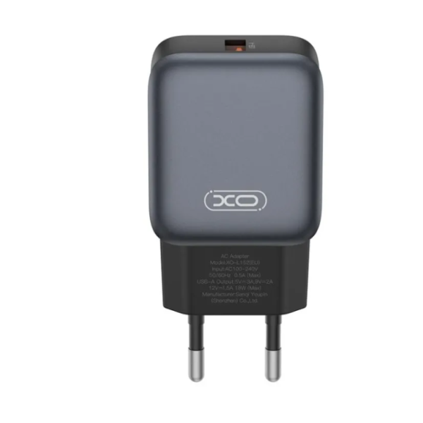 МЗП XO L152(EU) QC18W 1USB-A Fast Charger Чорний new