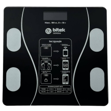 Ваги діагностичні фітнес електронні до 180 кг BITEK BT-1605 точність 50 г чорний