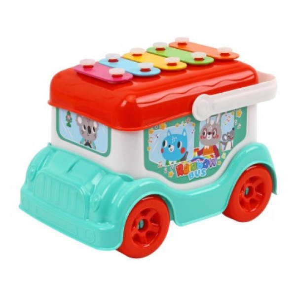Іграшковий ксилофон Автобус Technok Toys 9857 17.5 см блакитний з червоним